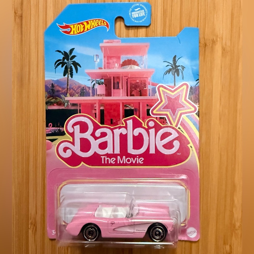 Hot Wheels, Barbie The Movie Pink Convertible Toy Car